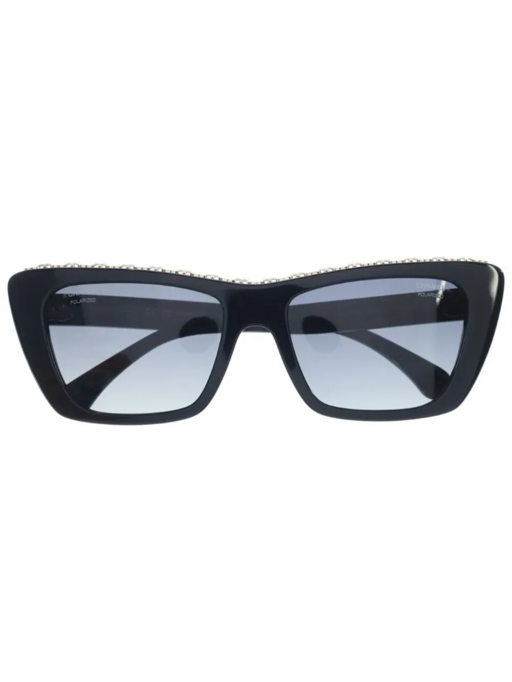 Chanel Butterfly Shape Sunglasses Chain Black Gold 54 Eyewear